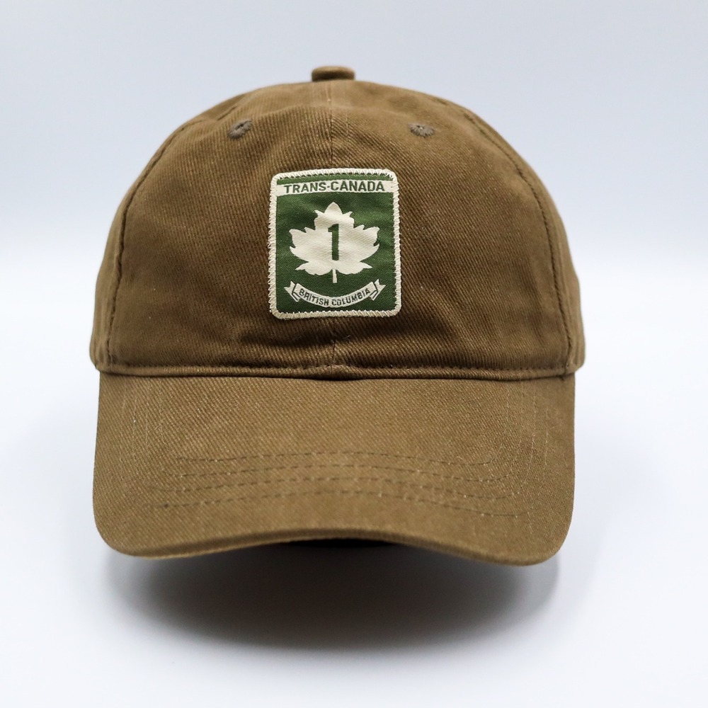 Red Canoe Trans-Canada Highway 1 Hat Mens OS Brown British Columbia Cotton Cap